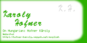 karoly hofner business card